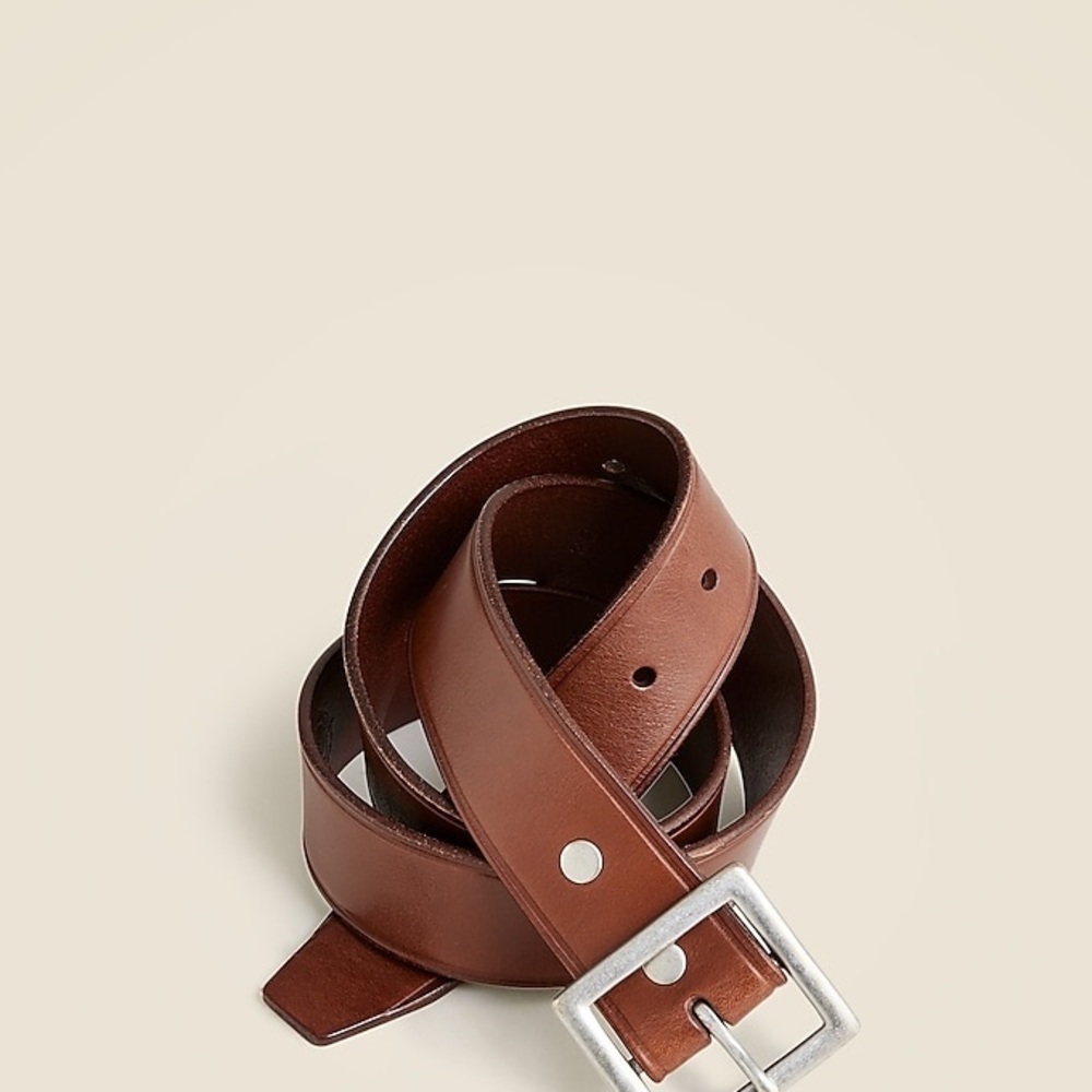 J Crew Wallace & Barnes Italian leather belt with square brass buckle BS513